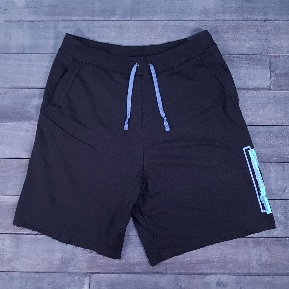 NIKE Alumni DNA Terry Basketball Shorts Mens Size LARGE Black Miami Beach